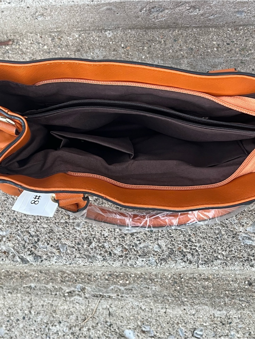 Stylish Orange Women's Tote Bag with Multiple Compartments